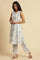 White Sleeveless Tie-Dye Kurta And Pants Set