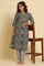 Black Floral Printed Straight Kurta And Pants Set