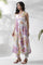 White Cotton A-Line Floral Printed Kurta, Pants And Dupatta Set