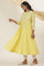 Yellow Chikankari Anarkali Kurta In Cotton Voile