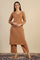 Brown Yarn Dyed Sequins Straight Kurta & Pant Set