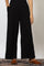 Black Solid Rayon Parallel Pants