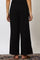 Black Solid Rayon Parallel Pants