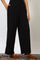 Black Solid Rayon Parallel Pants