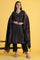 Black Yarn Dyed Sequins A-Line Kurta & Straight pant with Dupatta Set