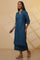 Blue Checker Cotton Shirt Kurta and Culottes Set