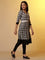 Black and White Checker Kurta and Tights Set