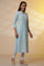 Blue and White Striped Cotton Kurex Kurta and Tight Set