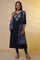 Blue A-line Embroidered Kurta, Tights and Dupatta Set