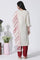 White Embroidered Cotton Kurta, Salwar With Dupatta Set