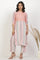 Peach Multi-Coloured Kurta And Parallel Pants Set