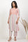 Peach Multi-Coloured Kurta And Parallel Pants Set