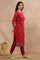 Pink Floral Printed Layered Kurta And Pants Set