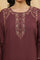 Purple Embroidered Kurta And Pants Set