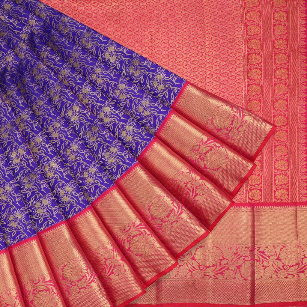 Classic Navy Blue Elegance Kanchipuram Handloom Silk Saree SS16996 – Capell  Haute Couture