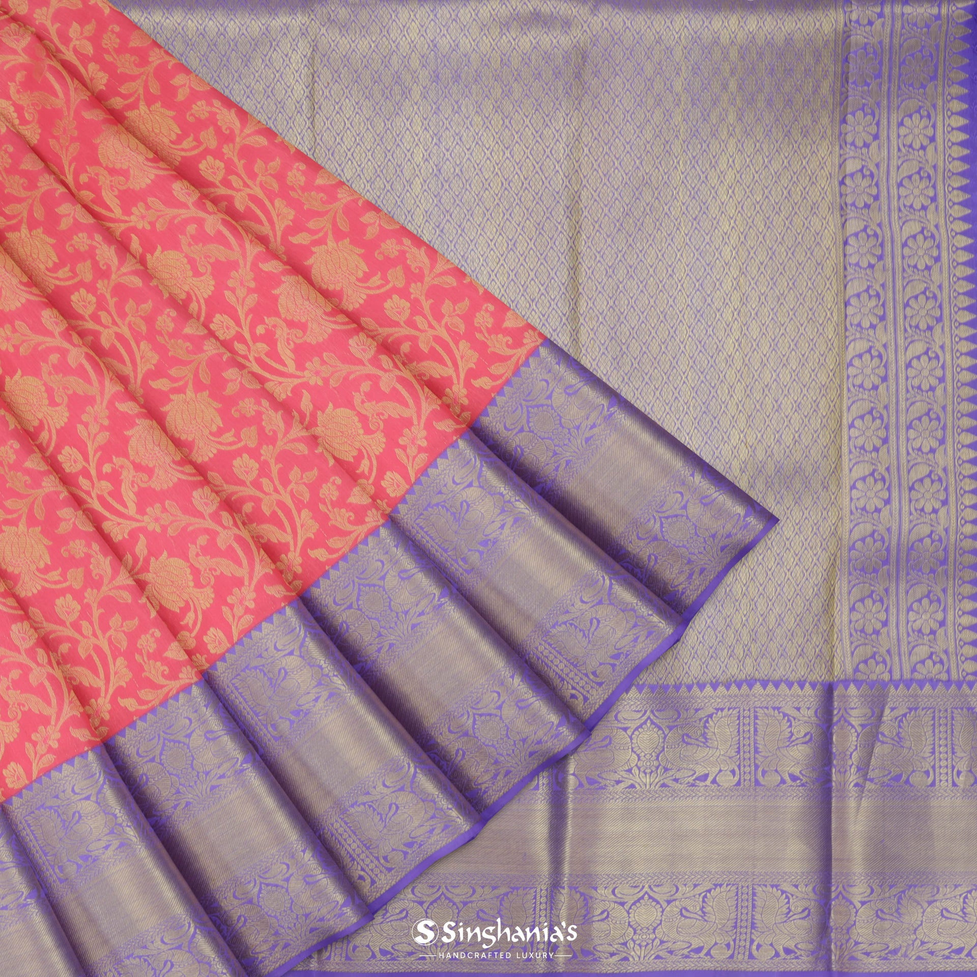 Pink Kanjivaram Silk Saree - Etsy