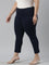 Women Solid Navy Mid Rise Cropped Jeggings