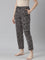 Black Cotton Knit Printed Lounge Pants