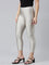 Women Solid Silver Cropped Leggings