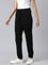 Women Solid Black Mid Rise Cotton Casual Joggers