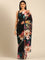 Black stain floral printed saree with Swarovski embroidery