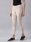 Women Solid Light Beige Mid Rise Cropped Jeggings