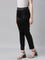 Women Solid Black Mid Rise Shiny Pants