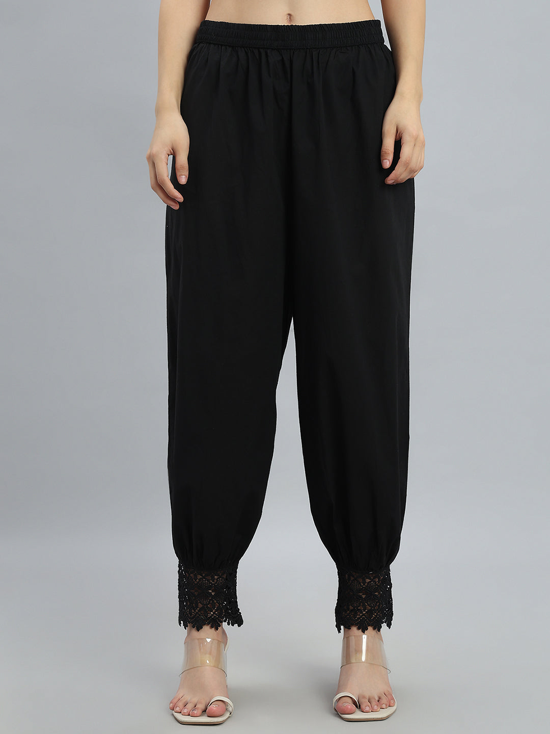 Black Embroidered Lace Salwar