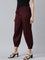 Women Solid Dark Wine Cotton Cropped Salwar