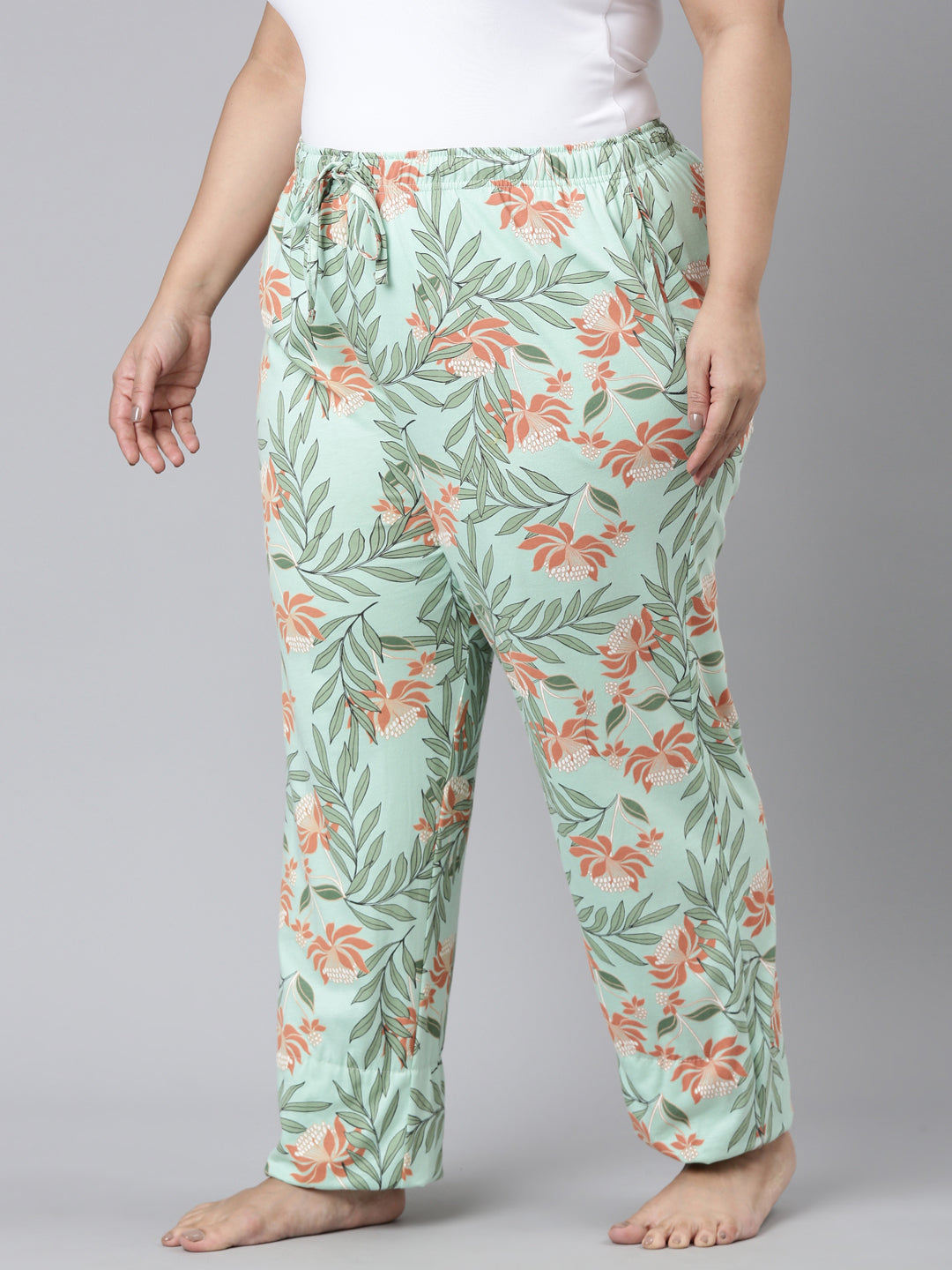 Women Printed Green Cotton Knit Lounge Pants – Cherrypick