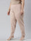 Women Solid Baby Pink Cotton Pencil Pant