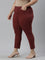 Women Solid Light Maroon Mid Rise Cropped Jeggings