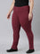 Women Solid Maroon Mid Rise Ultra Warm Jeggings