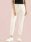 Cream Cotton Poly Stretch Cuffed Joggers