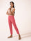 Women Solid Rusty Pink Cotton Kurti Pants - Tall