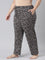 Black Cotton Knit Printed Lounge Pants