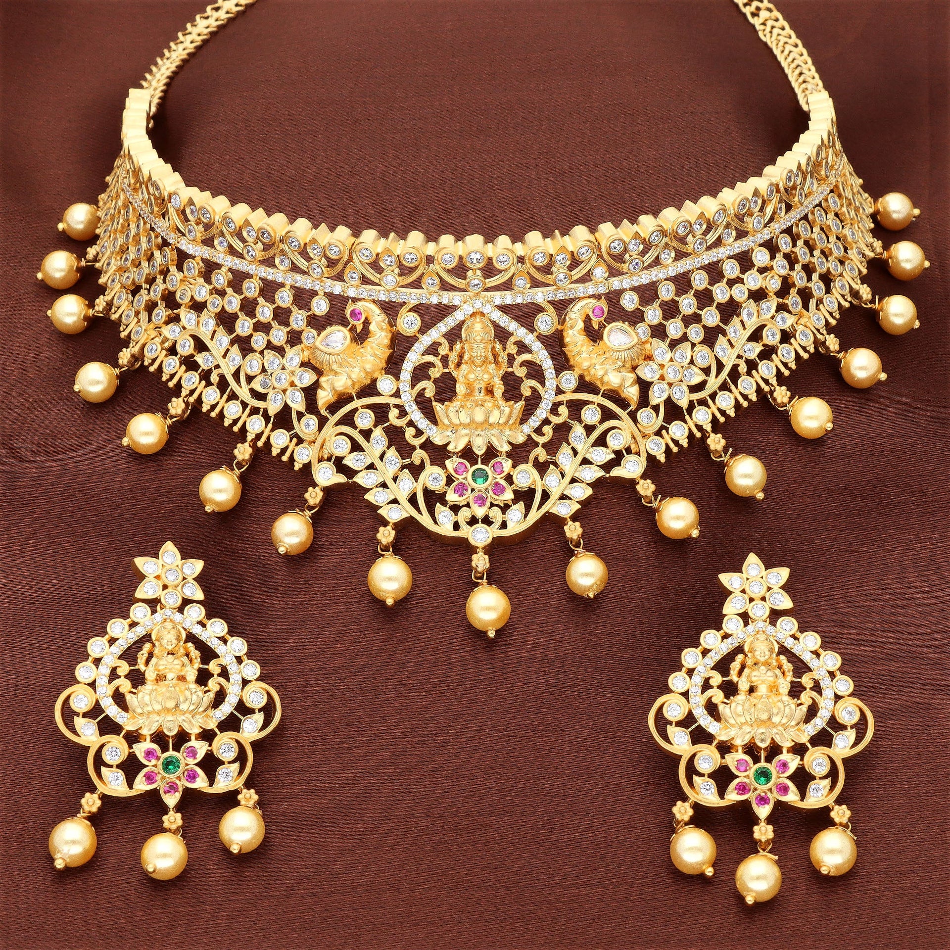 Lakshmi Devi Zirconia Choker Set