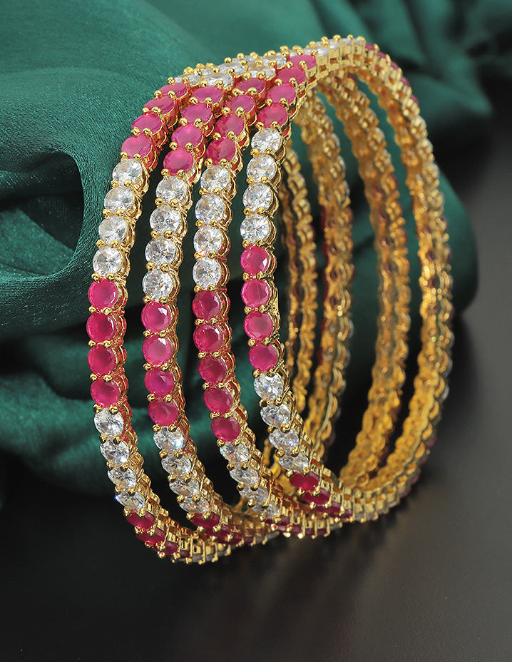 Designer Zirconia Gold Plated Bangles
