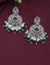 Designer Rhodhium Polish Zirconia Emerald Necklace Set