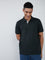 WES Casuals Dark Green Cotton Blend Slim-Fit Polo T-Shirt