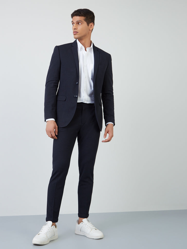 WES Formals Grey Slim-Fit Blazer