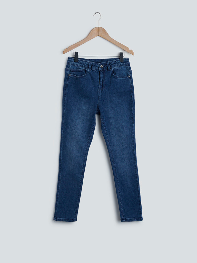 Y&F Kids Blue High-Waist Jeans