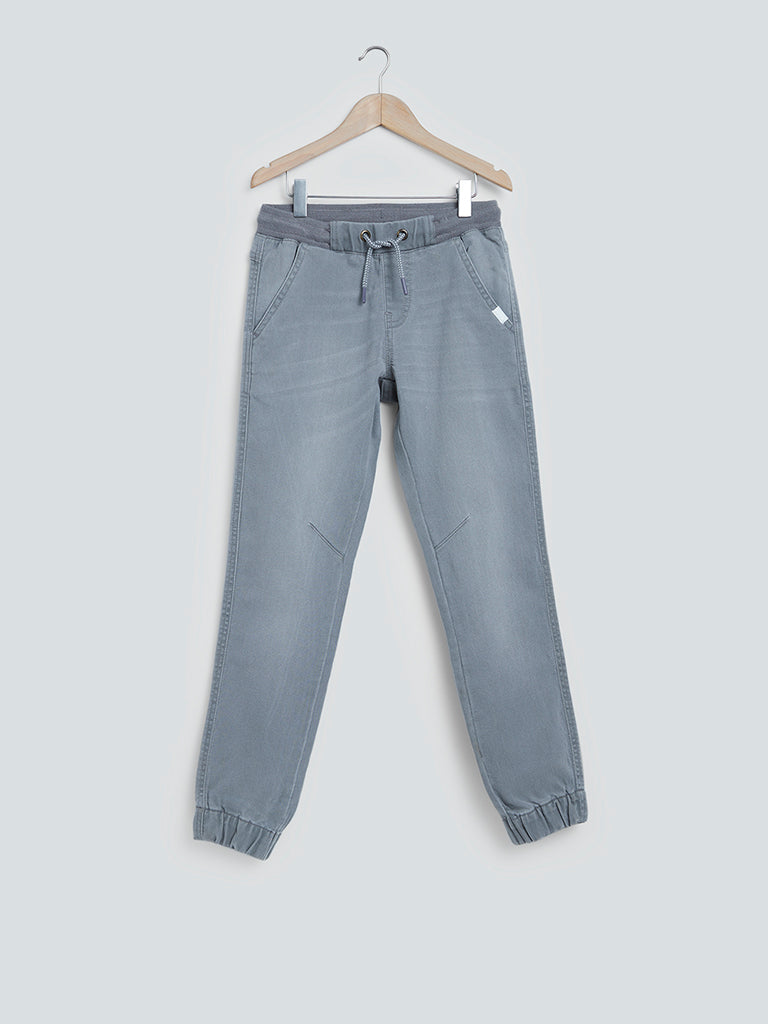 Y&F Kids Grey Jogger-Style Jeans