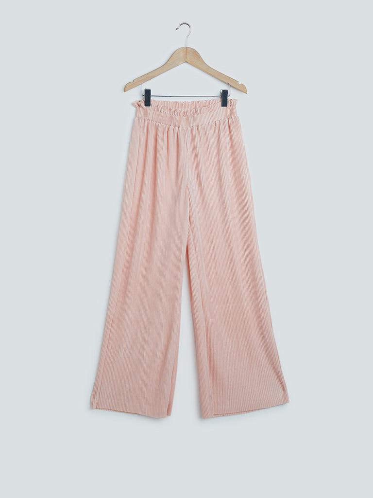 Y&F Kids Light Pink Plisse Pants