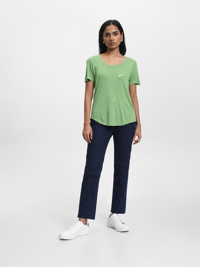 Wunderlove Solid Bright Green Supersoft T-Shirt – Cherrypick