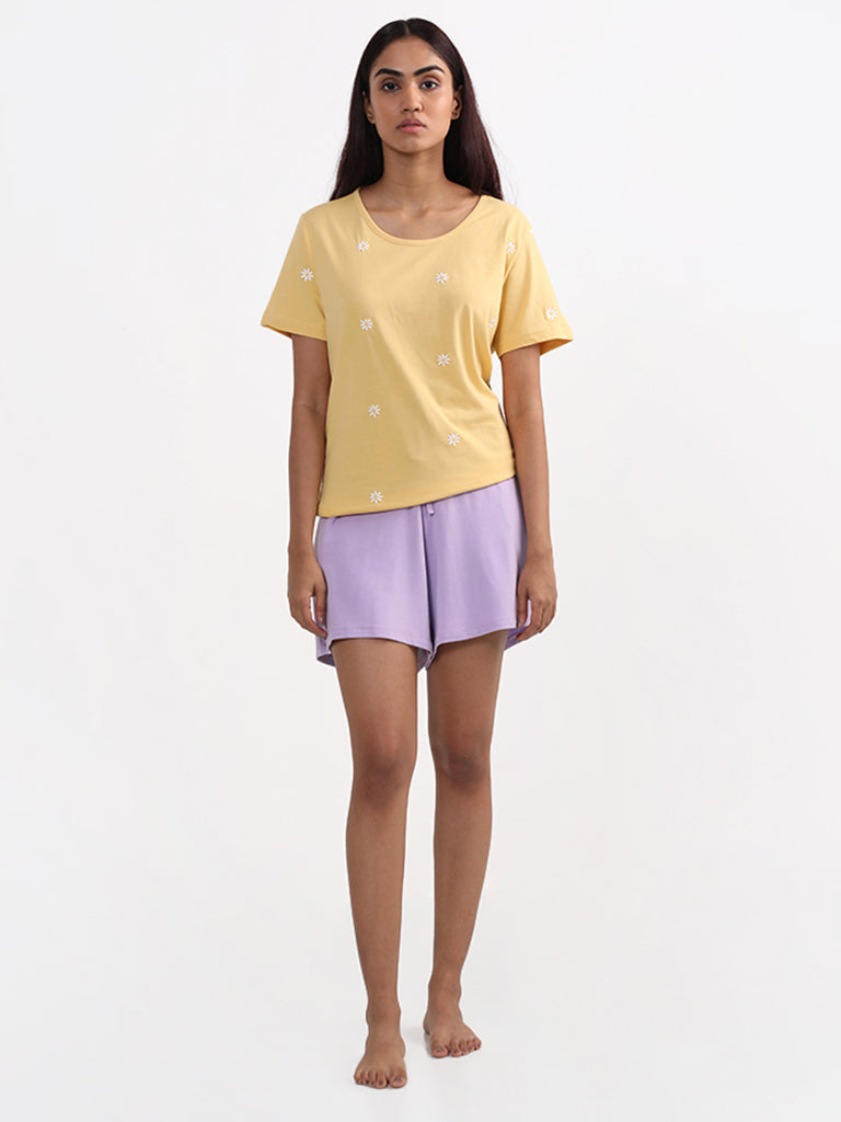 Wunderlove Sleepwear Printed Yellow T-Shirt – Cherrypick