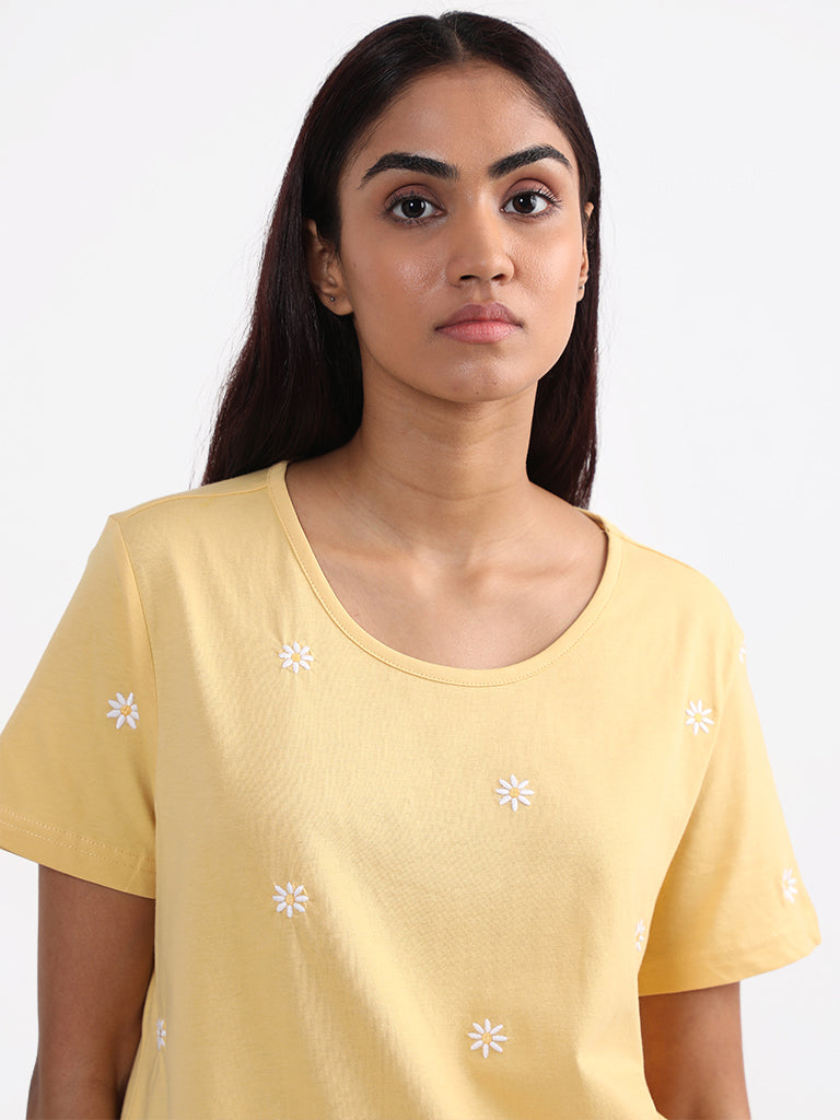 Wunderlove Sleepwear Printed Yellow T-Shirt – Cherrypick