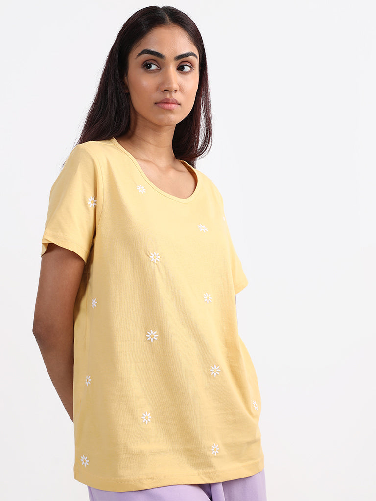 Wunderlove Sleepwear Printed Yellow T-Shirt – Cherrypick