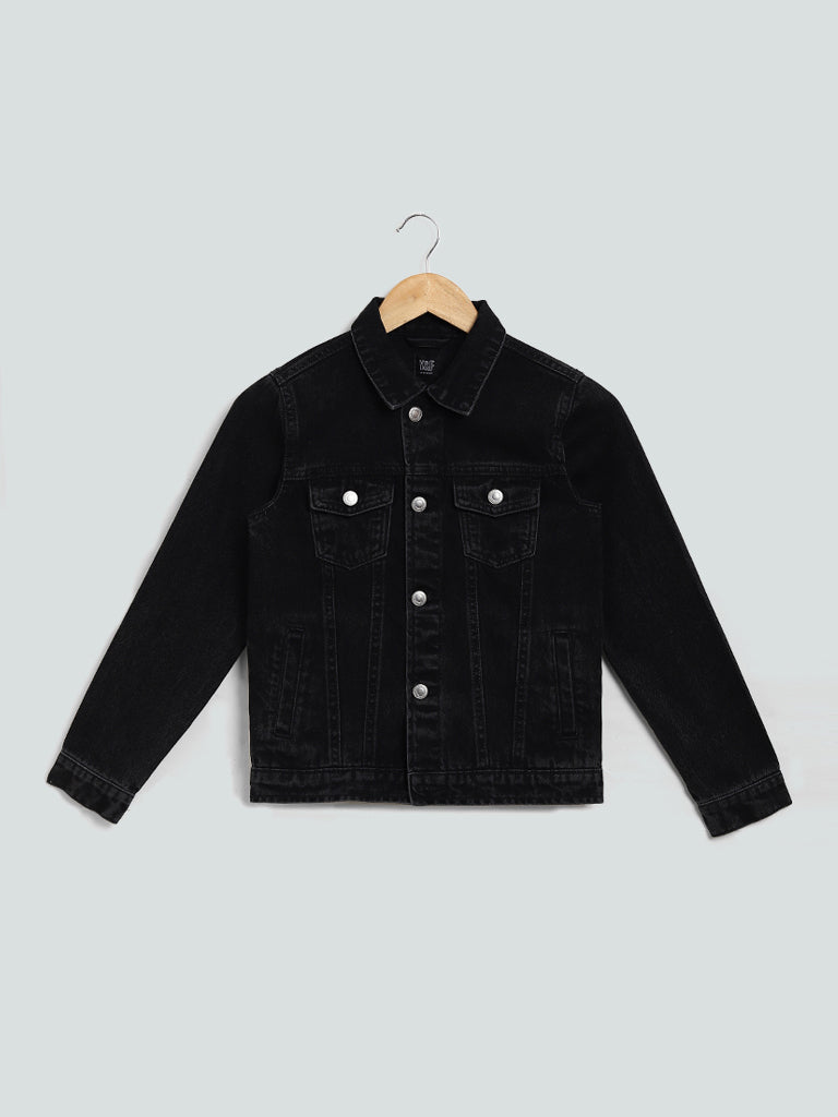 Y&F Kids Black Solid Denim Jacket – Cherrypick