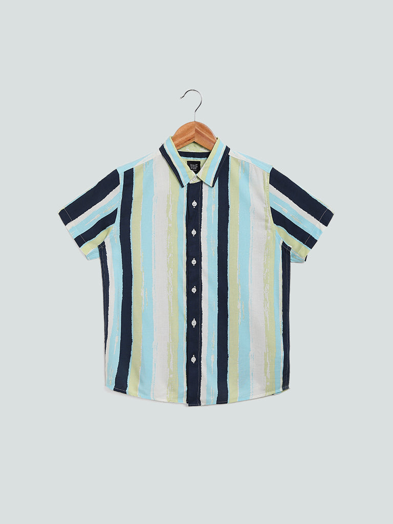 Y&F Kids Multicolored Striped Resort Fit Shirt
